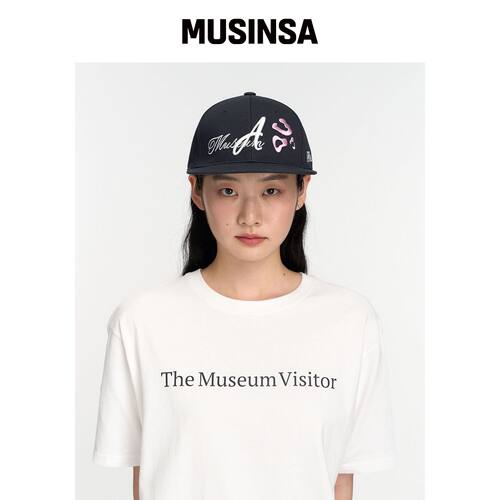 THEMUSEUMVISITOR 豹纹刺绣棒球帽（藏青色） MU韩国官网直邮进口