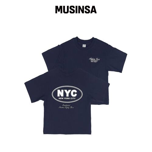 PAPERBOY NYC ACADEMY 短袖T恤-海军蓝 MUSINSA韩国官网直邮进口