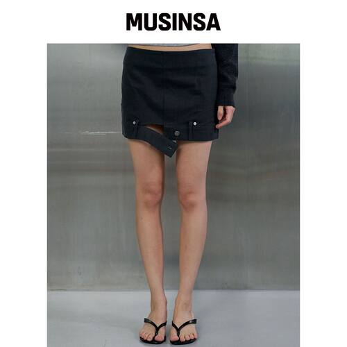 ORDES 反向迷你裙 - 炭灰色 MUSINSA韩国官网直邮进口