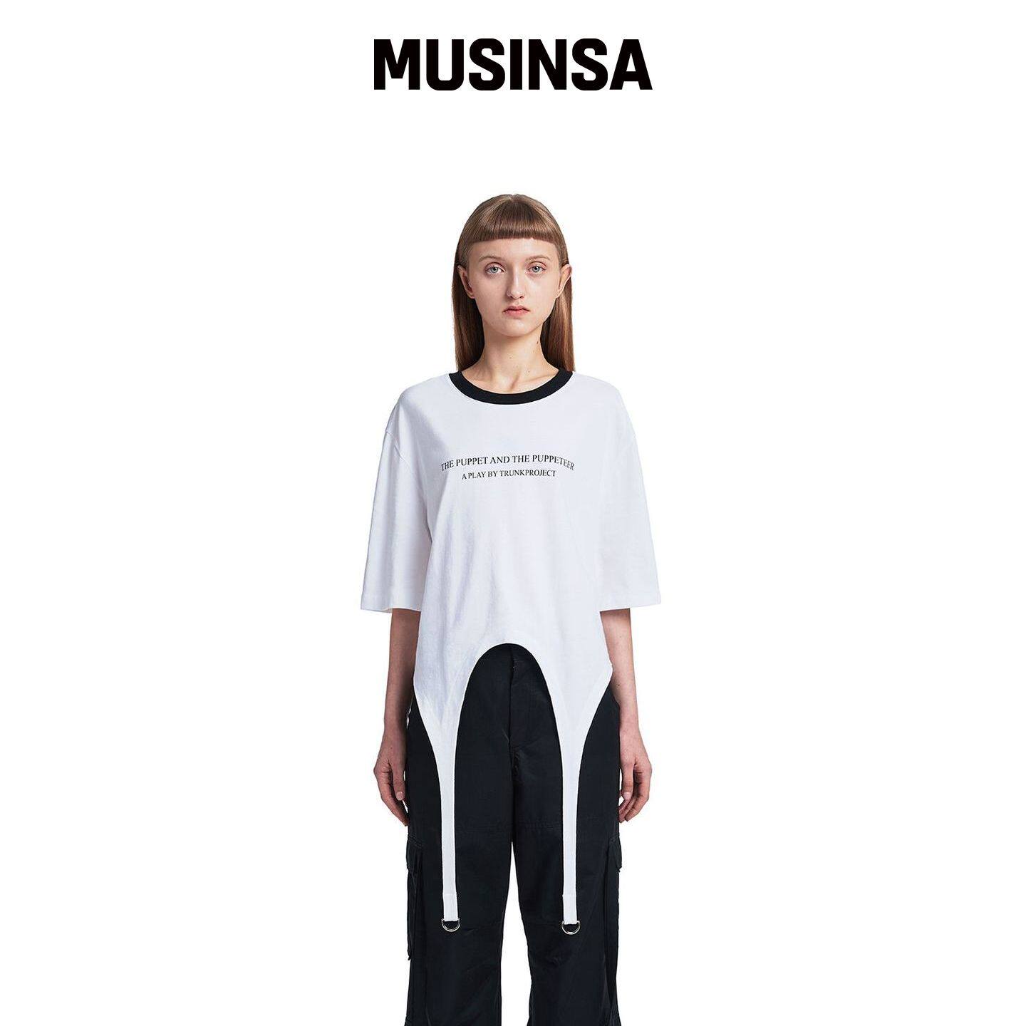 TRUNK PROJECT 带肩带T恤_白色 MUSINSA韩国官网直邮进口