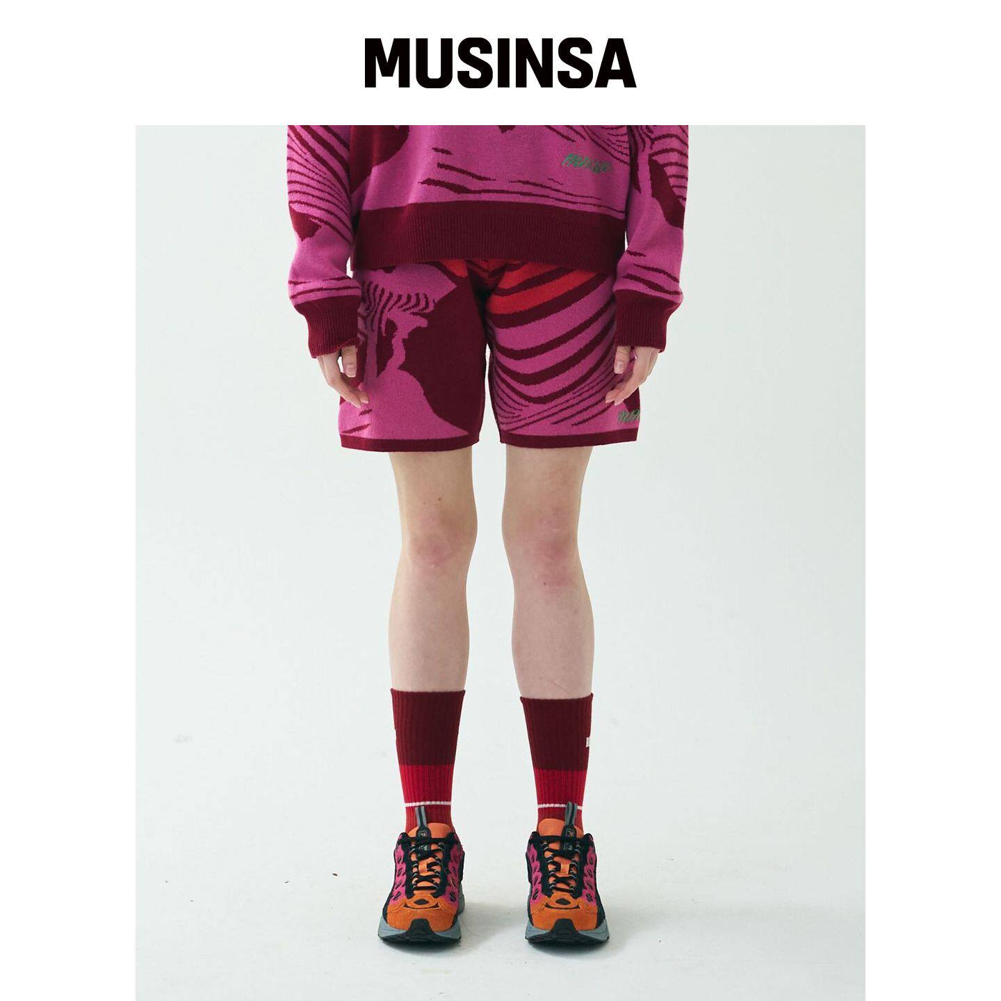 MIMICAWE LANDSCAPE KNIT SHORTS/RED MUSINSA韩国官网直邮进口