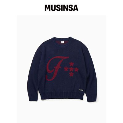 FREEMARIO F交叉提花针织 [海军蓝] MUSINSA韩国直邮官方正品
