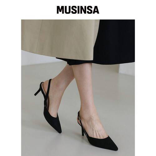 SAPPUN 特威利麂皮后带高跟鞋（5/7/9cm） MUSIN韩国官网直邮进口