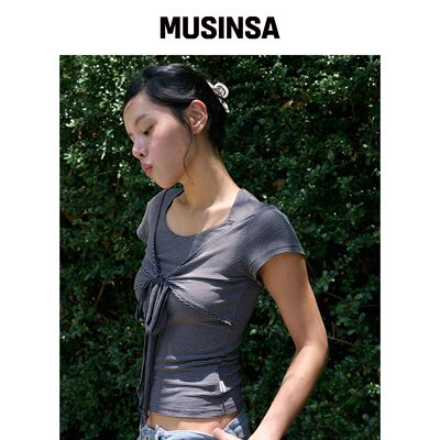 LOTSYOU 扭曲半袖T恤 黑色 MUSINSA韩国官网直邮进口