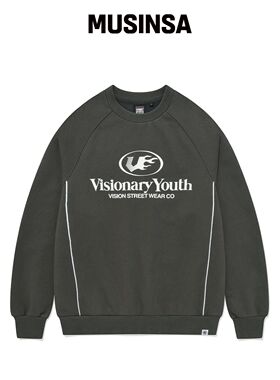 VISION STREETWEAR VSW V-1 拼接圆领卫衣 深灰韩国官网直邮进口