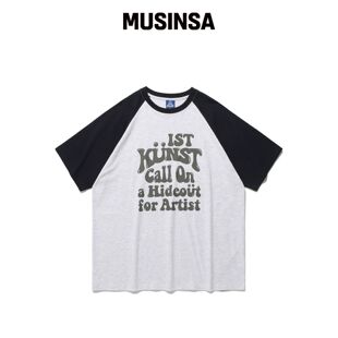 ISTKUNST HIDEOUT RAGLAN TEE_LIGHT GREY(IK2EM韩国官网直邮进口