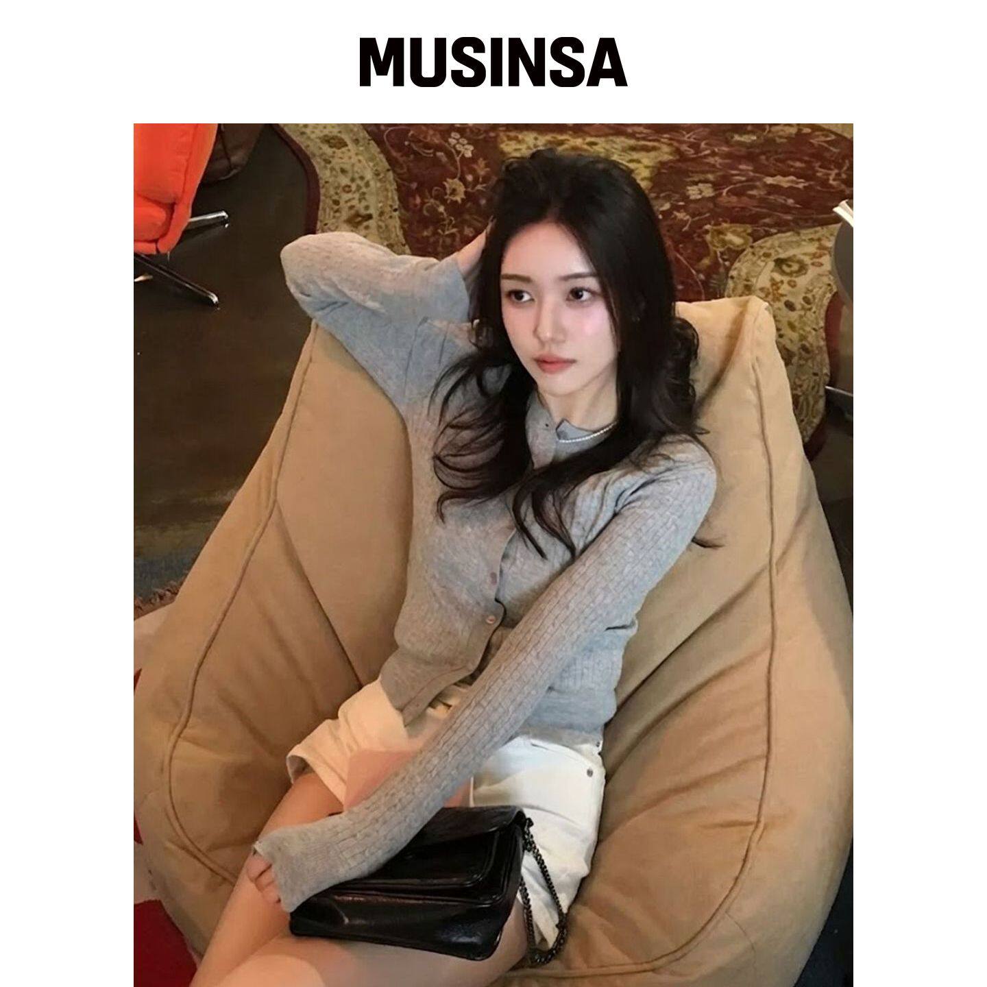 CHICKS 麻花圆领针织开衫混色韩国官网直邮进口MUSINSA