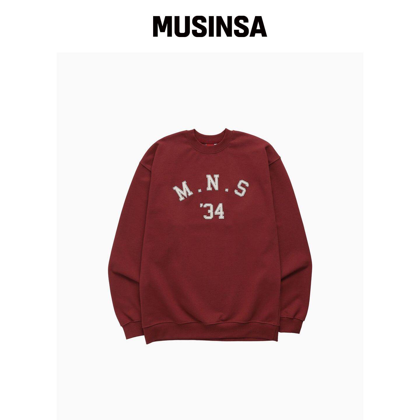 MENASOO 中性 MNS34 贴花卫衣_红色 MUSINSA韩国官网直邮进口