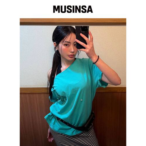 GIMOR 2Way 开衩T恤 薄荷色 MUSINSA韩国官网直邮进口