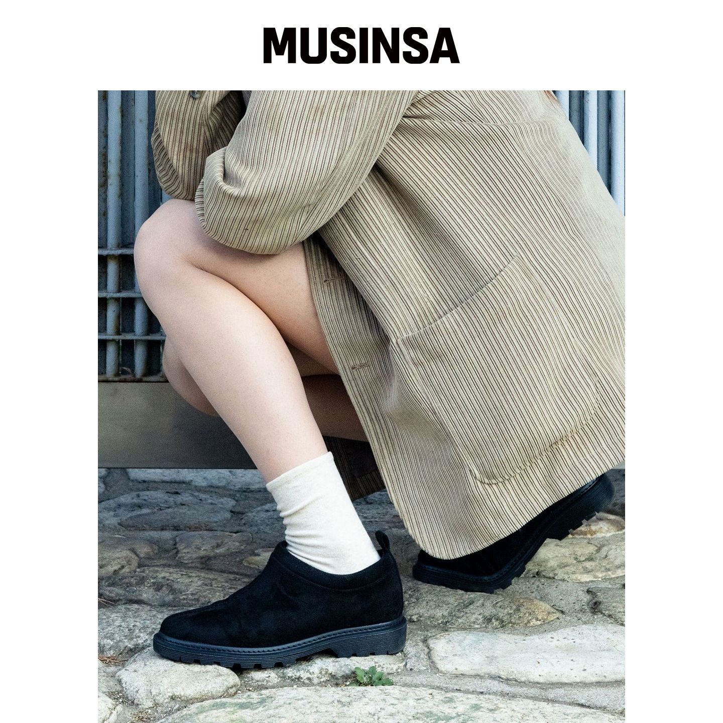 CESTI 休闲UGG冬季毛绒乐福鞋（黑色） MUSINSA韩国官网直邮进口