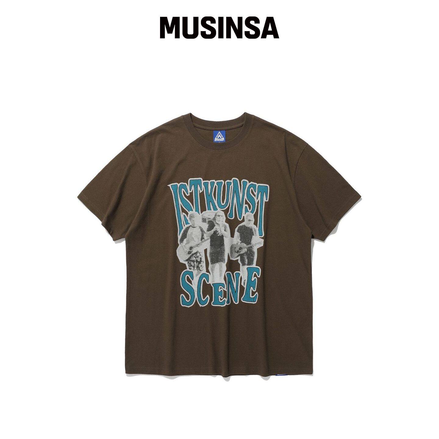 ISTKUNST SCENE BAND TEE_BROWN(IK2EMMT510A)韩国官网直邮进口 - 实物图