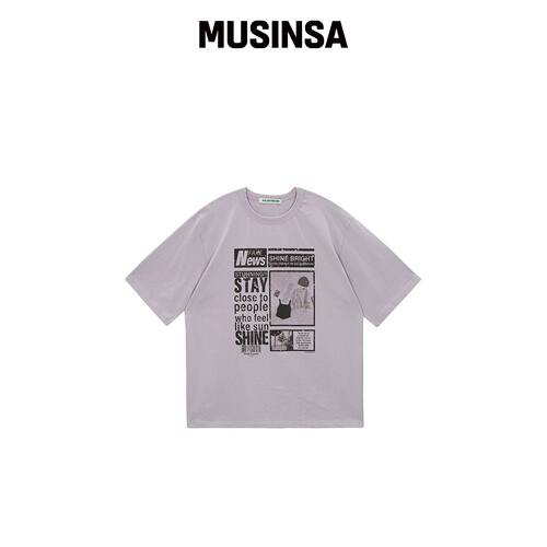 SALAD BAGUNI 印花短袖T恤_浅紫色 MUSINSA韩国直邮官方正品