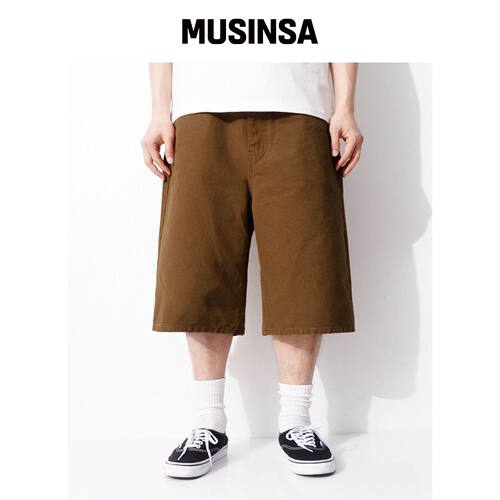 QT8 GARMENTS LB Oxford 宽松百慕大短裤（棕色 韩国官网直邮进口