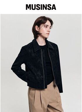 LOOKAST LIV VEGAN LEATHER ZIP UP JACKET_黑色韩国官网直邮进口