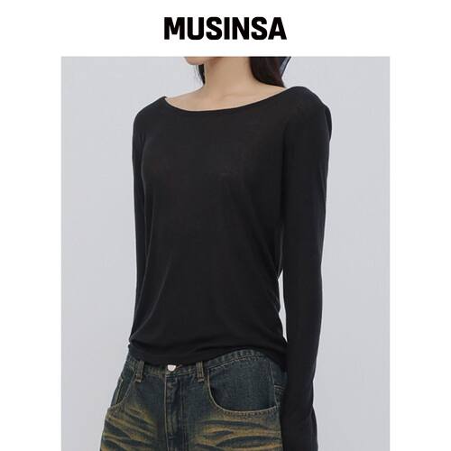 CHICKS 软紧身长袖黑色 MUSINSA韩国直邮官方正品