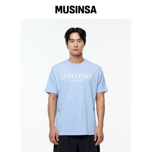 LIMELIGHT APPAREL ASLIT T恤（天蓝色混色/白色韩国官网直邮进口