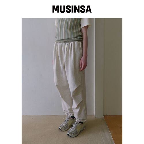 NOCONTENT 170. 棉质褶皱短裤 _ 燕麦色混合 MUS韩国官网直邮进口