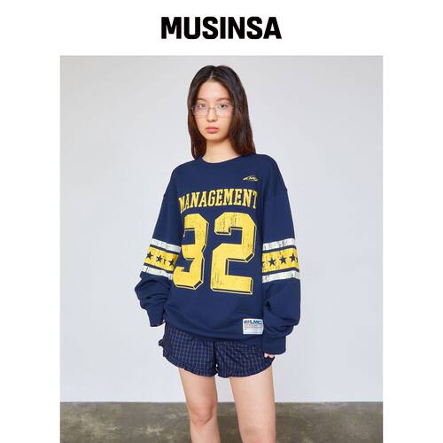 LMC STAR FOOTBALL 卫衣 复古蓝 MUSINSA韩国官网直邮进口