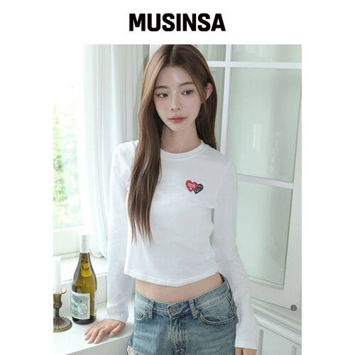 MUAHMUAH LOVELOVE MUAA 短款长袖T恤 [WHITE] M韩国官网直邮进口