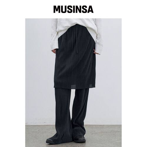 ATELIER NAIN PLEATS SKIRT LAYERD BANDING PAN韩国官网直邮进口