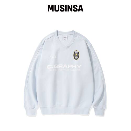 CGP 24H TRACK V领卫衣_天蓝色 MUSINSA韩国直邮官方正品