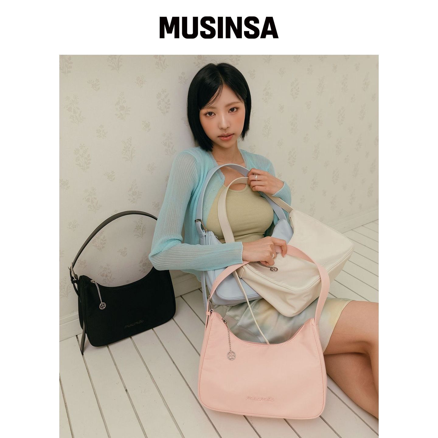 MAC MOC MOMO 尼龙扣肩背包_4色 MUSINSA韩国直邮官方正品图片