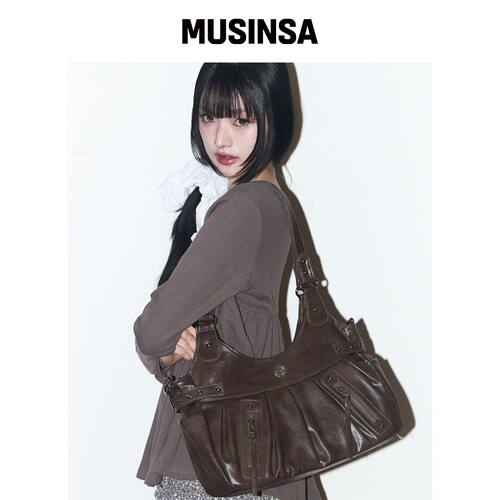 ILLIGO 单肩背包棕色美拉德复古手提包MUSINSA韩国官网直邮进口