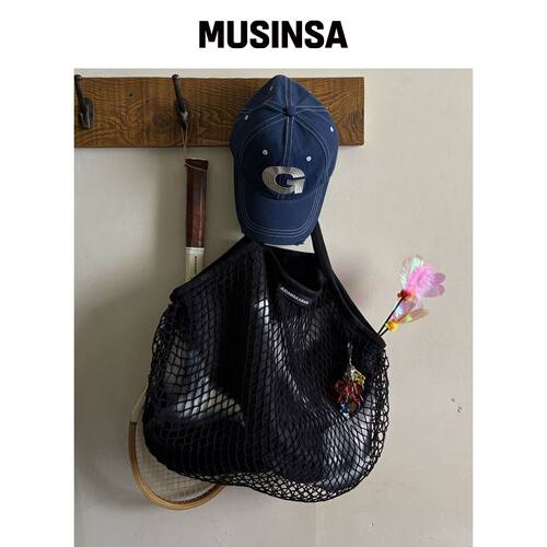 IUGAMAKARAS 波浪层叠网袋（黑色） MUSINSA韩国官网直邮进口