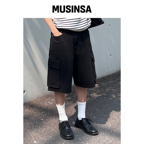 STENDS [M~4XL] CARGO口袋热裤子_黑色韩国官网直邮进口MUSINSA