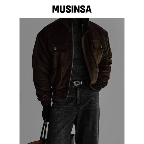 BOWLOW PRODUCT 高领灯芯绒羽绒服 [棕色] MUSIN韩国官网直邮进口