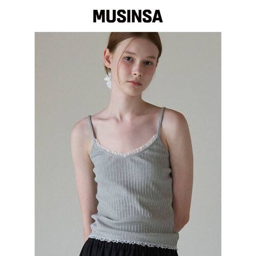 SO IR (3COLOR) V领蕾丝无袖 MUSINSA韩国直邮官方正品