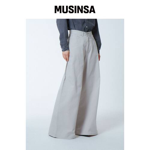 UNKNOWN PLANET 宽松喇叭棉裤 灰色 MUSINSA韩国直邮官方正品