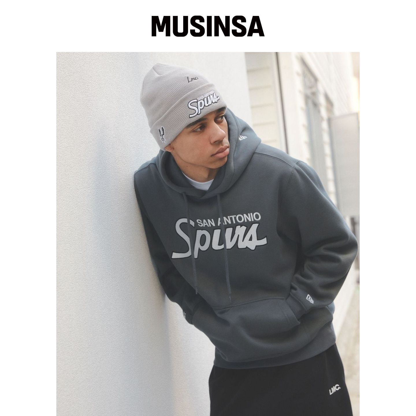 LMC LMC X NEWERA TEAM LOGO 连帽卫衣 炭灰色 M韩国官网直邮进口