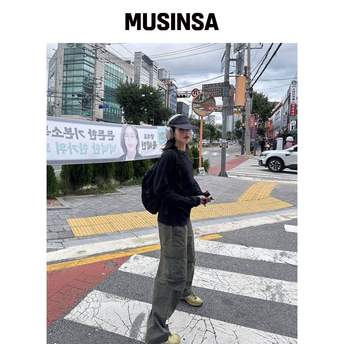 POLLUTION 唇部stick长靴子 卡其色 MUSINSA韩国官网直邮进口