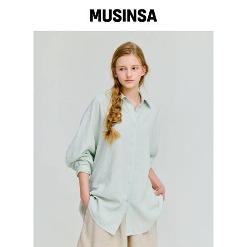 DEPOUND SHEER 亚麻衬衫 [打火机绿] MUSINSA韩国官网直邮进口