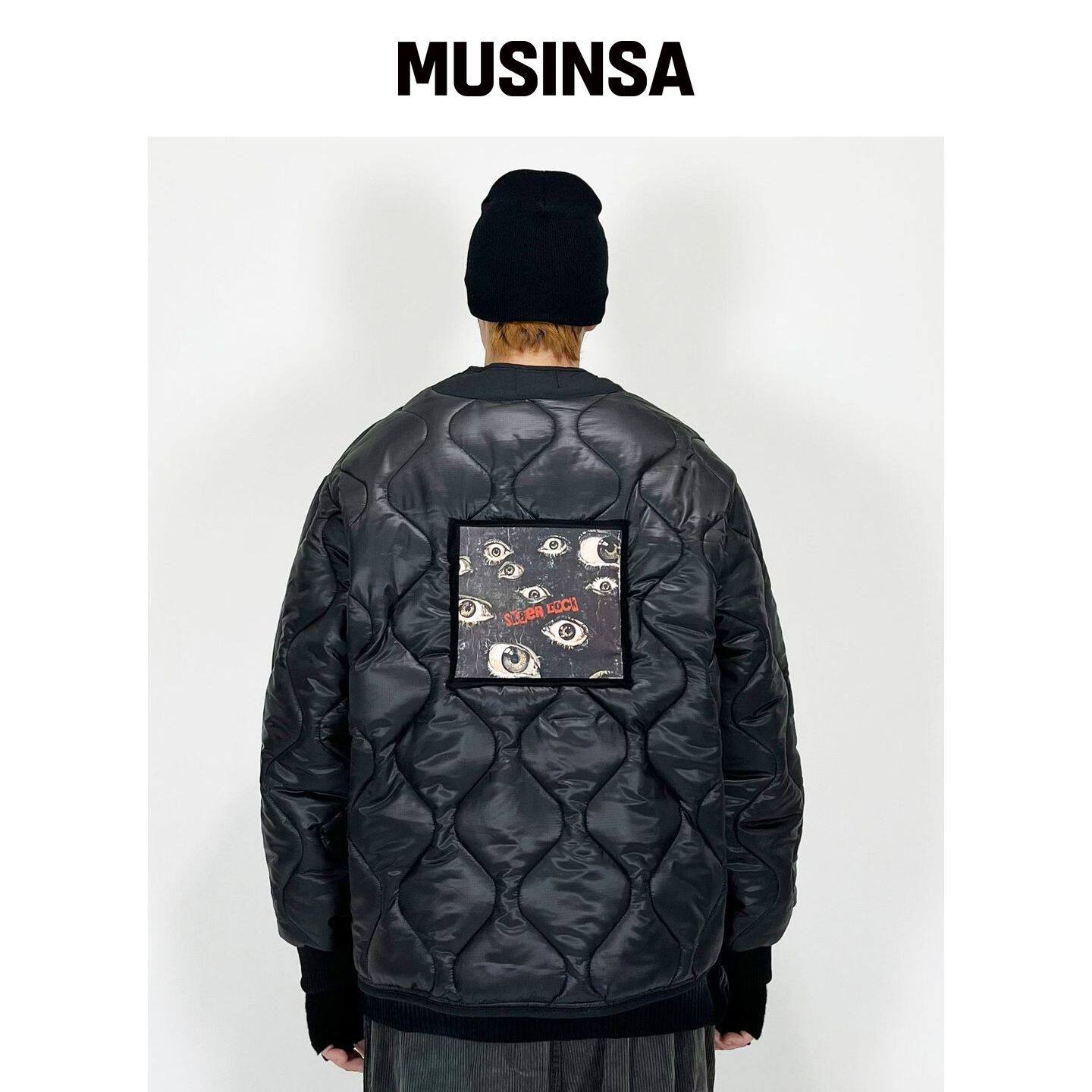 SK8ER ROCK Eyes Quilting Jacket ((黑色)) MUS韩国官网直邮进口