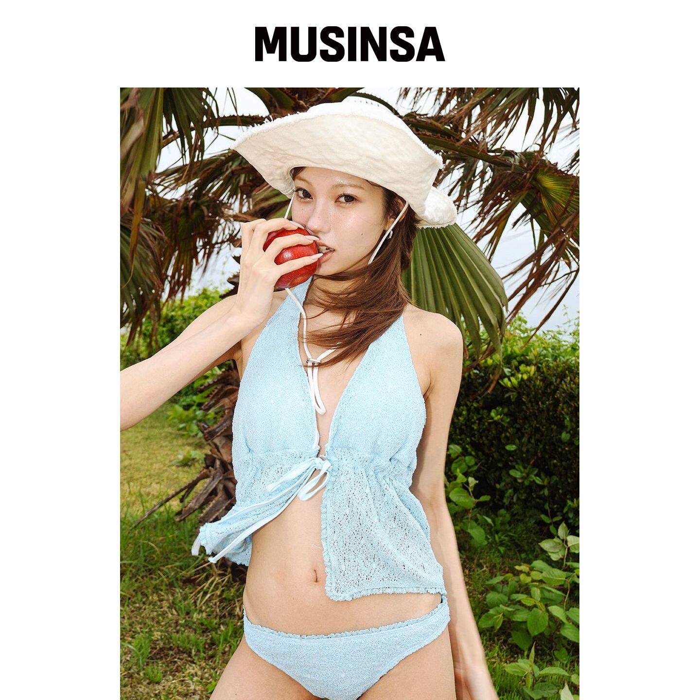 ASURA NET RIBBON 吊带比基尼(天蓝色) MUSINS韩国官网直邮进口