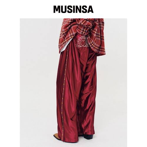 MOODBETTER HANDSTITCH LINE TRACK PANTS WINE韩国官网直邮进口