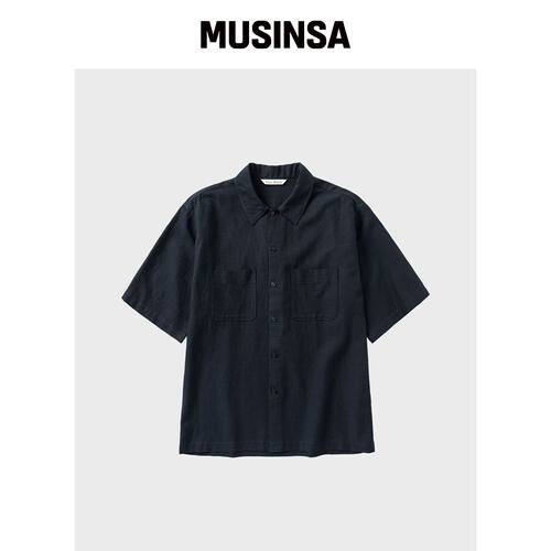 NONBLANK 斜纹条纹 HS 衬衫_NAVY MUSINSA韩国官网直邮进口