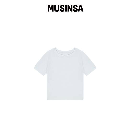 SALAD BAGUNI 蕾丝标签短款T恤 - 白色 MUSINSA韩国直邮官方正品