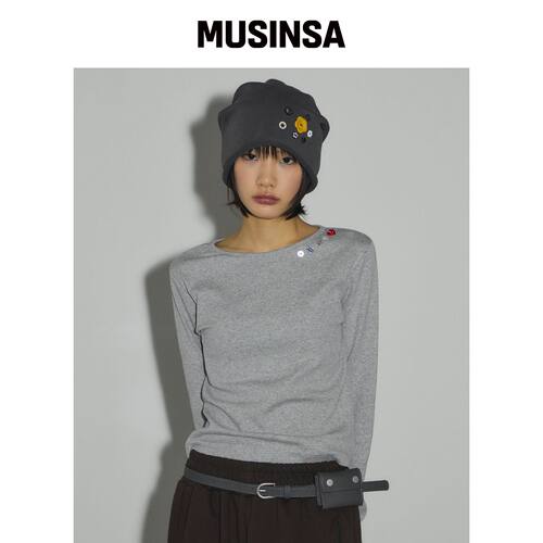 SLEEKGLOW BURTON 糖果扣长袖T恤[泥膜] MUSINSA韩国官网直邮进口
