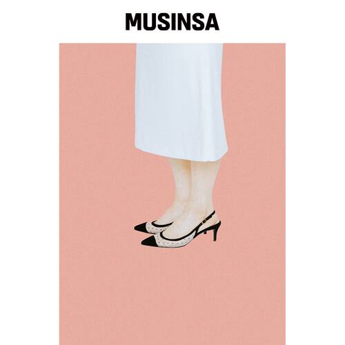 LEVASE 例如) DIANA DOT Sling Back-米色 6cm M韩国官网直邮进口