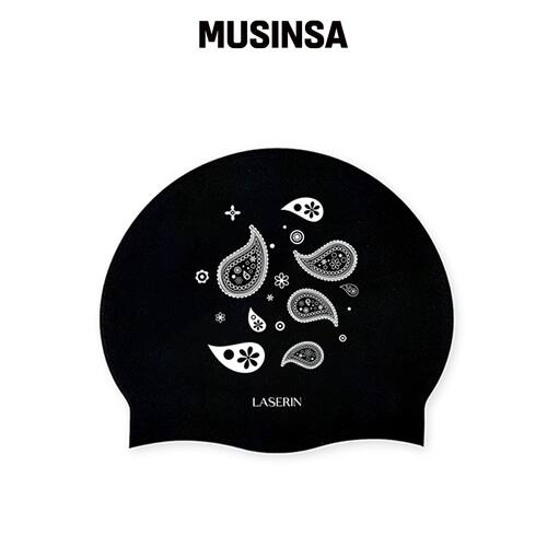 LASERIN 佩斯利黑色泳帽 MUSINSA韩国官网直邮进口