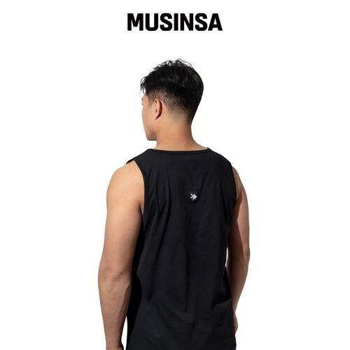 WHILE 24SS 黑色胶带无袖衫 (BLACK) MUSINSA韩国官网直邮进口