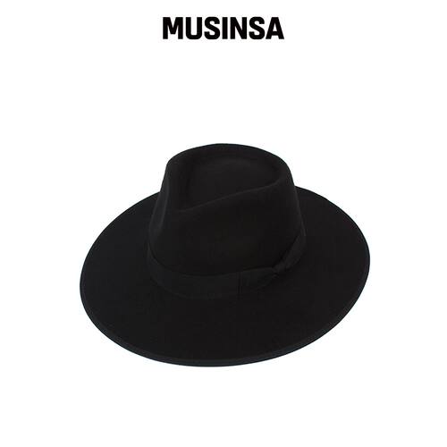 UNIVERSAL CHEMISTRY 缎带羊毛黑边软呢帽 MUSIN韩国官网直邮进口
