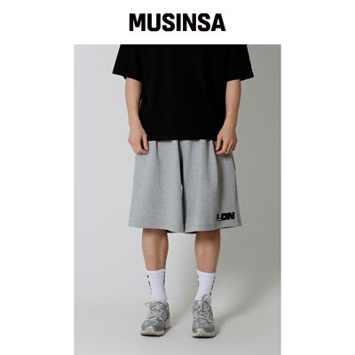 LEADEN 宽松单褶百慕大短裤 [泥膜灰] MUSINSA韩国官网直邮进口