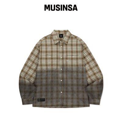 BROWNBREATH STEP DYE 格纹衬衫 - 棕色 MUSINSA韩国直邮官方正品