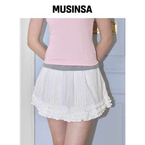 ALKI ALKA Pintuck Frill Skirt (白色)韩国官网直邮进口