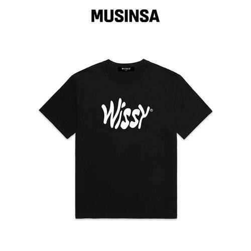 WISSY Curve Logo 短袖T恤 (WS009) 黑色韩国官网直邮进口MUSINSA