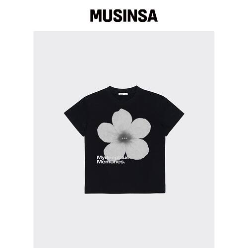 MY DEEP BLUE MEMORIES MM FLOWER CROP TEE (BL韩国官网直邮进口